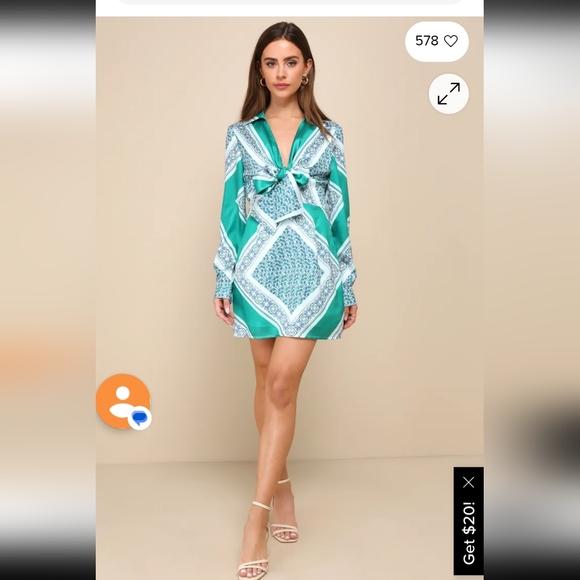 NWT Lulu's Small Scarf Mini Dress - Picture 5 of 5